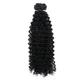 Clip in Hair Extensions Jerry Curly 3B 3C Natural Black Color 100% #1B