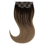 Seamless PU Clip in B#2/6 Ombre Dark Brown Fading to Chestnut Brown