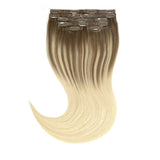 Seamless PU Clip in B#8/60 Light Brown Fading to Platinum Blonde