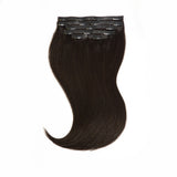 Seamless PU Skin Weft Clip in Hair Extension Natural Black #1B