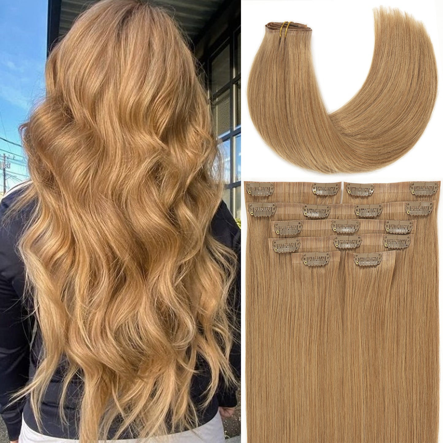 Hair Seamless Clip in Hair Extensions Human Hair Ultra Thin PU Weft Naturons Hair Extensions Clip in Extension lacerhairofficial