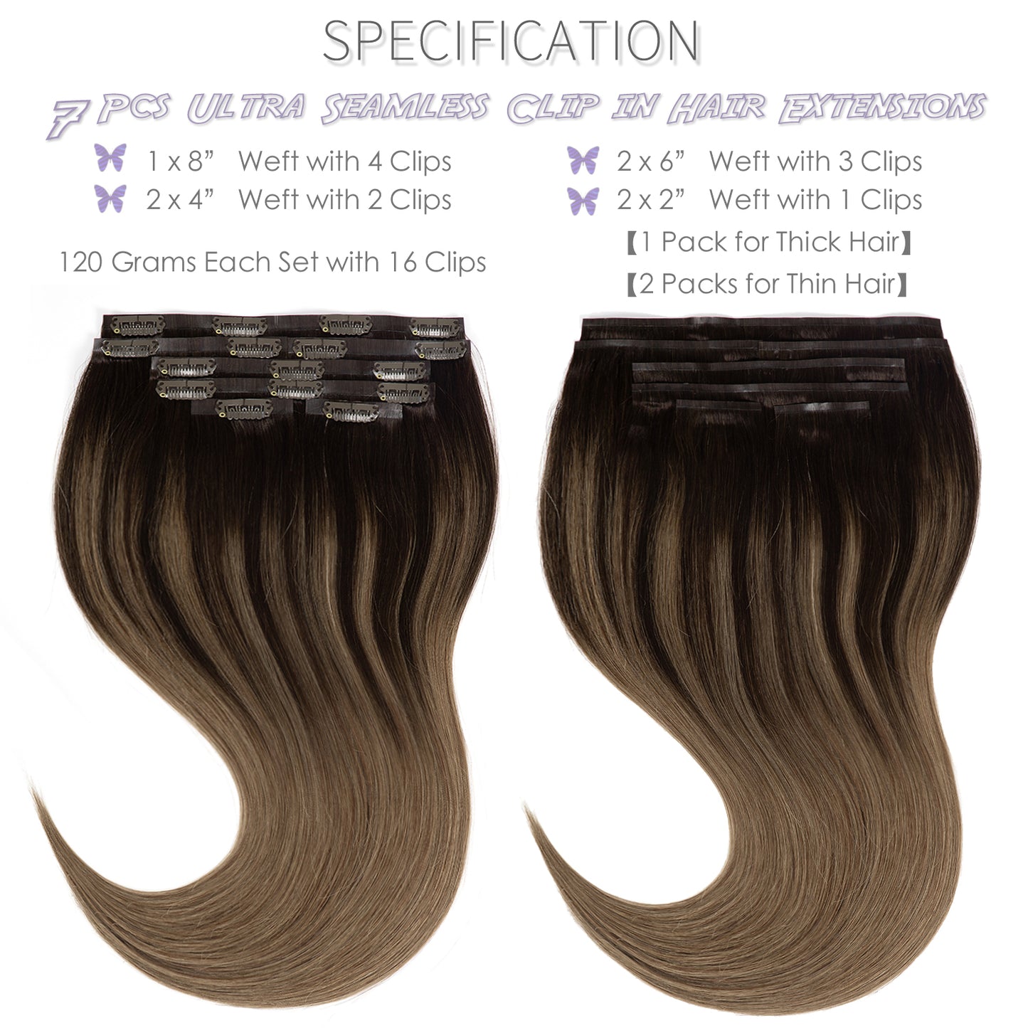 Hair Seamless Clip in Hair Extensions Virgin Human Hair Ultra Thin PU Weft Natural Hair Extensions Clip in Extensions lacerhairofficial