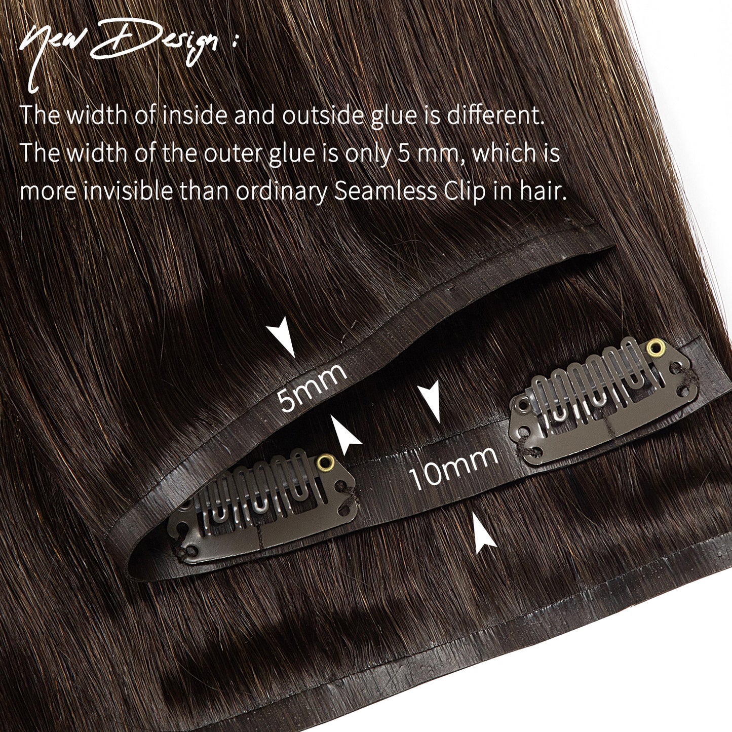 Hair Seamless Clip in Hair Extensions Virgin Human Hair Ultra Thin PU Weft Natural Hair Extensions Clip in Extensions lacerhairofficial