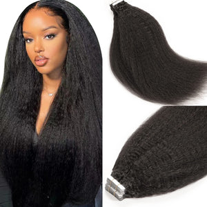 kinky straight Tape in Hair Extensions for Black