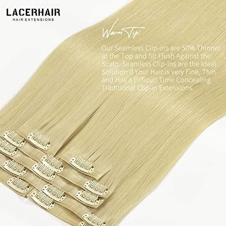 Seamless PU Clip in #60 Bleach Blonde - lacerhair