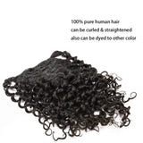 #1B Water Wave Big Curly Clip in Remy Human Hair Extensions 3A 3B Natural Color For Black Women