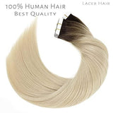 Tape-in Hair Extensions R#2/60 Darker Brown to Platinum Blond - lacerhair