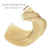 Tape-in Human Hair Extensions #613 Bleach Blonde