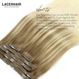 Seamless PU Clip in B#8/60 Light Brown Fading to Platinum Blonde - lacerhair