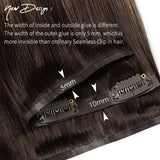 Seamless PU Clip in B#2/6 Ombre Dark Brown Fading to Chestnut Brown - lacerhair