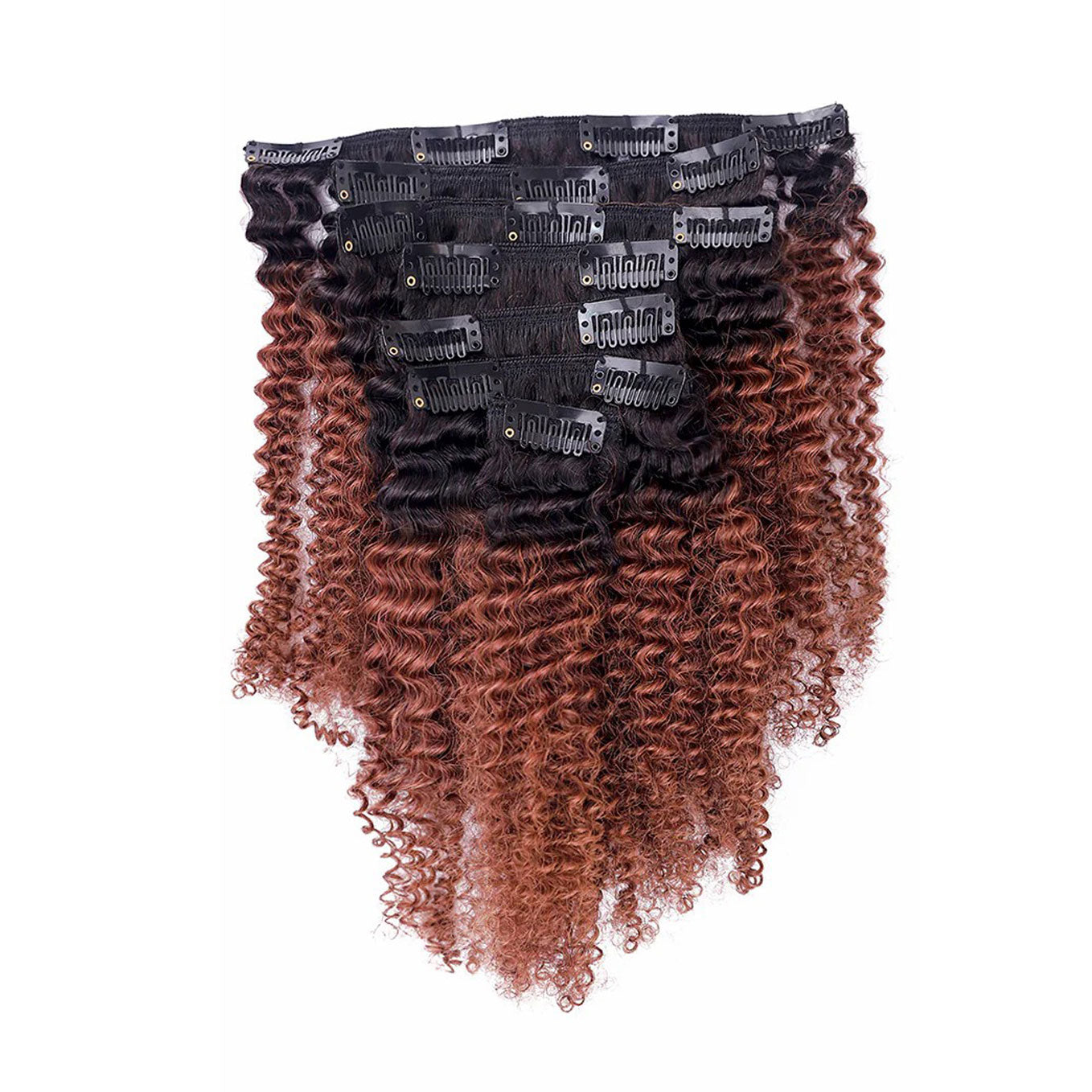 Clip in Human Hair Extensions 4B 4C Afro Kinky Curly Natural Hair Quality Color T#1B/33 AC