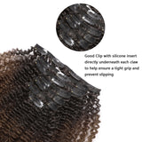 Two Tone Natural Black Fading into Dark Brown T#1B/4 4A 4B Kinky Curly Hair Extension