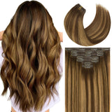 R#4-4/27 Rooted Chocolate Brown Mixed Caramel Blonde