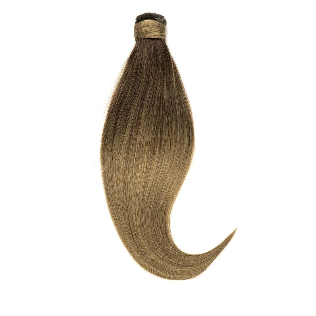 Ponytail Extensions T#M3-8-8 Ombre Darker Brown Mix Light Brown to Light Brown - lacerhair