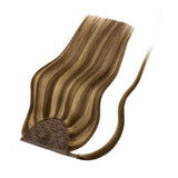 Clip in Ponytail Hairpiece P#4-8 Dark Brown Mixed with Light Brown - lacerhair