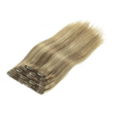 Clip in Hair Extensions Walnut Brown Mixed Light Platinum Blonde L#3/60A - lacerhair