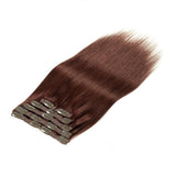 Clip in Hair Extensions Deep Burgundy Silky Salon Professional #99J - lacerhair