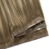 Seamless PU Clip in B#8/60 Light Brown Fading to Platinum Blonde - lacerhair