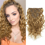 Natural Wave Clip in Hair Extensions Wavy Strawberry Blonde #27 NW