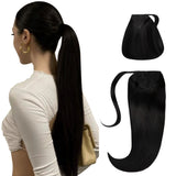 #1 Jet black Ponytail Extension Clip in Ponytail  Hairpiece